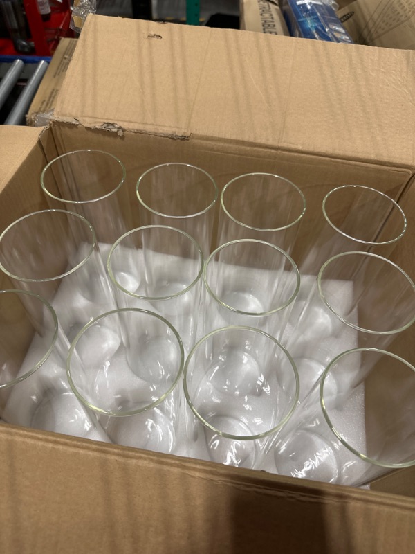 Photo 3 of 12 Pack Glass Cylinder Vases Clear Flower Vase 10 Inches Tall Floating Candle Holders Centerpiece Vases for Table Home Wedding Decorations Formal Dinners(10 Inch)