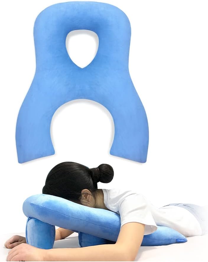 Photo 1 of Face Down Pillow for Sleeping After Eye Surgery Head Positioning Prone Pillow for Massage Napping Tanning Pillow with Face Hole Doughnut Bed Cradle Cushion Detached Retina Vitrectomy Recovery