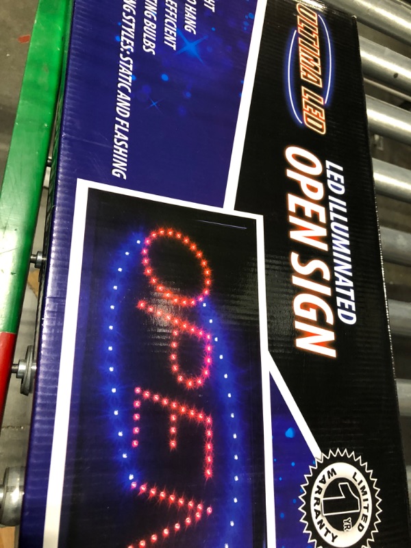 Photo 1 of Ultima LED Neon Open Sign for Business: Lighted Sign Open with Flashing Mode – Indoor Electric Light up Sign for Stores (19 x 10 in, Model 2) Includes Business Hours and Open & Closed Signs Model 2 19" x 10"