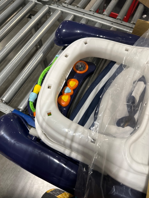 Photo 1 of Dream On Me 2-in-1 Ava Baby Walker, Easy Convertible Baby Walker, Walk Behind, Height Adjustable Seat, Added Back Support, Detachable-Toy Slate, Navy
