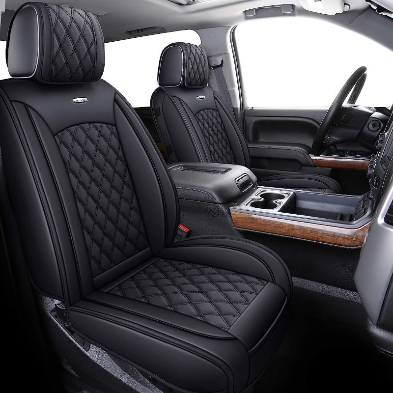 Photo 1 of Aierxuan Seat Covers for Truck Chevy Chevrolet Silverado GMC Sierra Pickup 2007-2023 1500 2500HD 3500HD Trail Boss Z71 Crew Double Extended Cab Waterproof Leather Protectors (Full Set, Black) Full Set/Black

*SEALED*