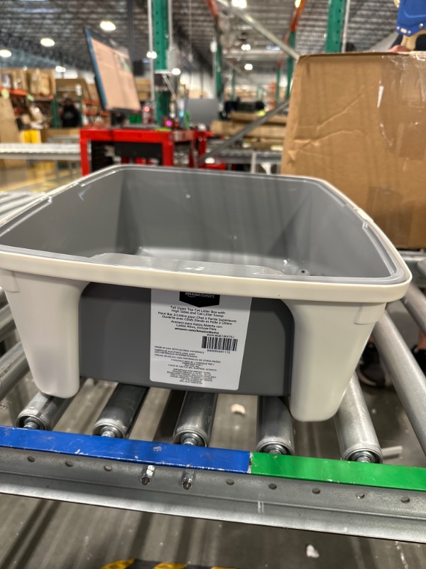 Photo 1 of Amazon Basics Tall Open Top Cat Litter Box with High Sides and Cat Litter Scoop