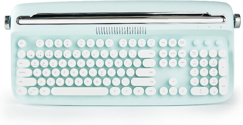 Photo 1 of YUNZII ACTTO B503 Wireless Typewriter Keyboard, Retro Bluetooth Aesthetic Keyboard with Integrated Stand for Multi-Device (B503, Sweet Mint)
