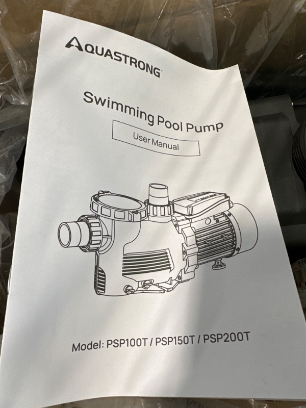 Photo 4 of Aquastrong 1.5 HP In/Above Ground Pool Pump with Timer, 220V, 8100GPH, High Flow, Powerful Self Primming Swimming Pool Pumps with Filter Basket