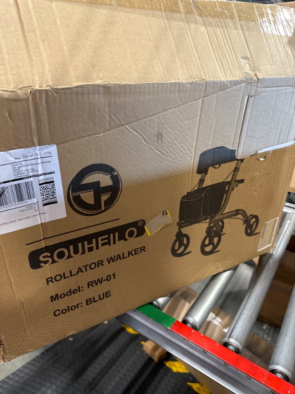 Photo 1 of Foldable Rollator Walkers for Seniors with Seat, Adjustable Rolling Walker with Cup Holder, Lightweight Aluminum Walker with Wheels and Seat, Rollator Walker with Seat for Senior/Adult by SOUHEILO