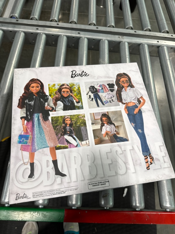 Photo 2 of *DOLL ONLY-NO ACCESSORIES* Barbie Signature @BarbieStyle Fully Posable Fashion Doll (Brunette) with 2 Tops, Skirt, Jeans, Jacket, 2 Pairs of Shoes & Accessories, Gift for Collectors