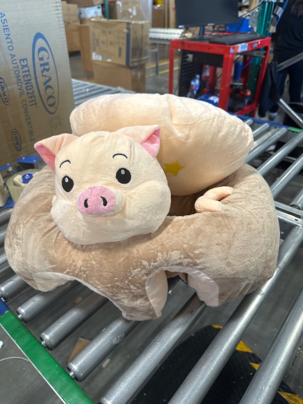 Photo 1 of Baby Support Seat Sofa Cartoon Infant Sofa Cute Learning Sitting Chairs Baby Sit Up Chair Back Head Protector Baby Bouncer Infants Floor Seats khaki pig