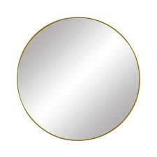 Photo 1 of 39 in. W x 39 in. H Round Metal Framed Wall Bathroom Vanity Mirror in Gold
