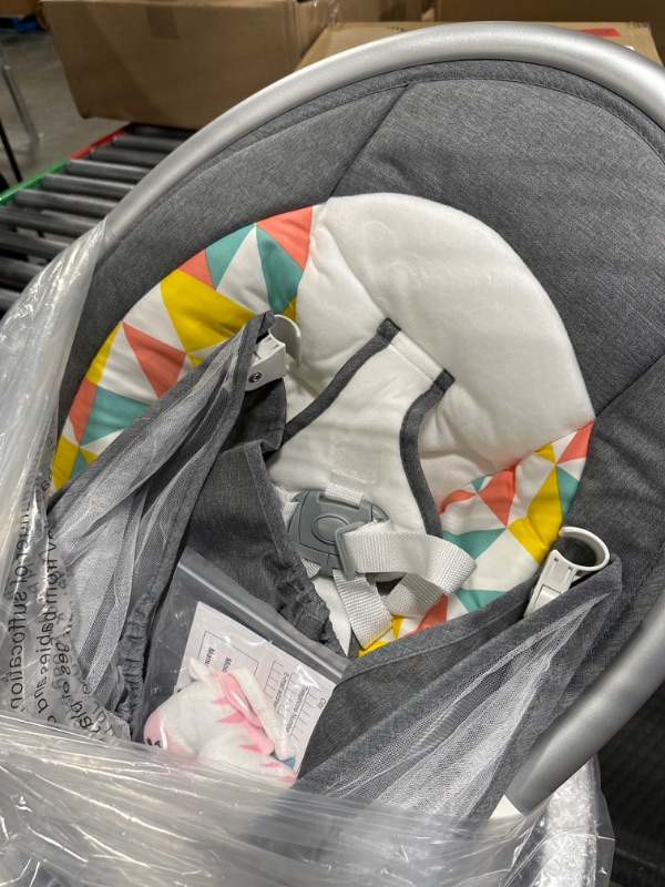 Photo 1 of Dream On Me Zazu Baby Swing, Baby Swing for Infant, 5- Swinging Speed, Two Attached Toys, Bluetooth Enabled and Remote Control, Grey and Pink

*ITEM INSIDE 'GRACO' BOX*