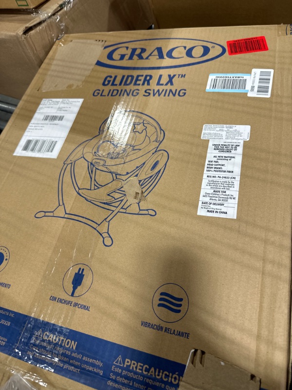 Photo 1 of Dream On Me Zazu Baby Swing, Baby Swing for Infant, 5- Swinging Speed, Two Attached Toys, Bluetooth Enabled and Remote Control, Grey and Pink

*ITEM INSIDE 'GRACO' BOX*