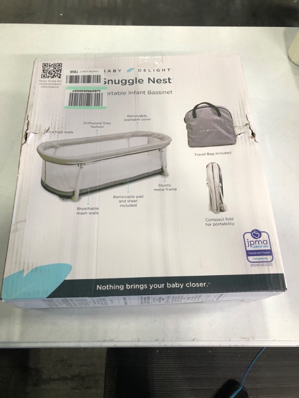 Photo 1 of Baby Delight Snuggle Nest Bassinet | Portable Baby Bed | for Infants 0 – 5 Months | Driftwood Grey
