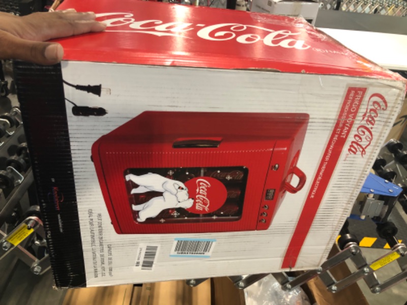 Photo 2 of Coca-Cola Polar Bear 28 Can Cooler/Warmer w/ 12V DC and 110V AC Cords, 25L (28 qt) Portable Mini Fridge w/Display Window, Travel Refrigerator for Snacks Lunch Drinks, Desk Home Office Dorm, Red