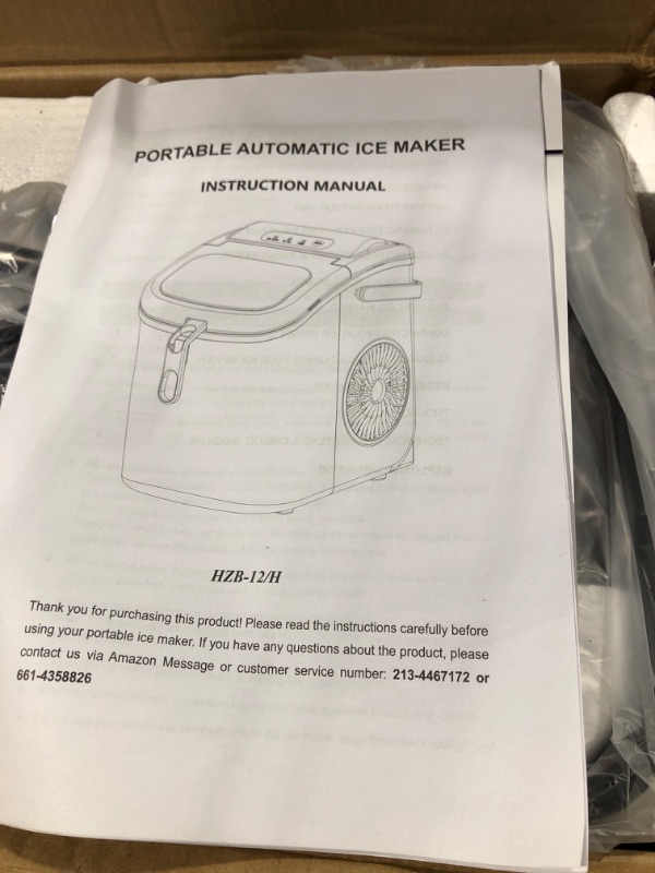 Photo 3 of AGLUCKY Ice Makers Countertop,Protable Ice Maker Machine with Handle,Self-Cleaning, 26Lbs/24H, 9 Ice Cubes Ready in 8 Mins, with ice Scoop and Basket,for Home/Office/Kitchen (Black) 26lbs/24H Black 1