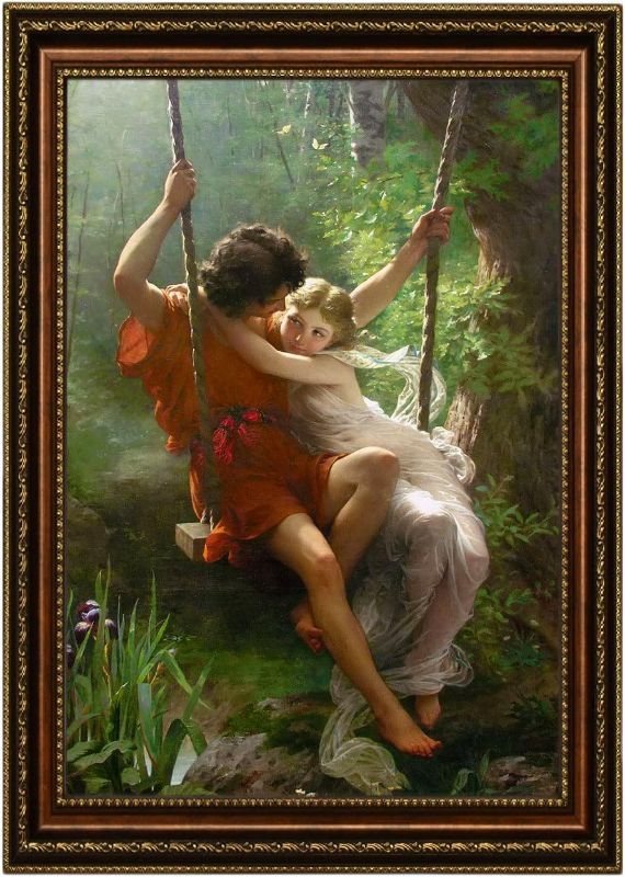 Photo 1 of 
Eliteart - Springtime by Pierre Auguste Cot Giclee Framed Art Canvas Print -Framed Size: 20 1/2''x 28 1/2''