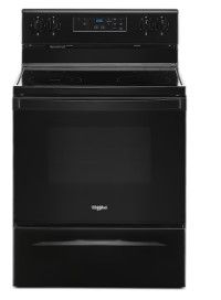 Photo 1 of Whirlpool 30-in Smooth Surface Glass Top 4 Elements 5.3-cu ft Freestanding Electric Range (Black)