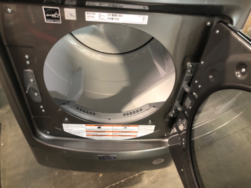 Photo 7 of Maytag 7.3-cu ft Stackable Electric Dryer (Metallic Slate) ENERGY STAR
