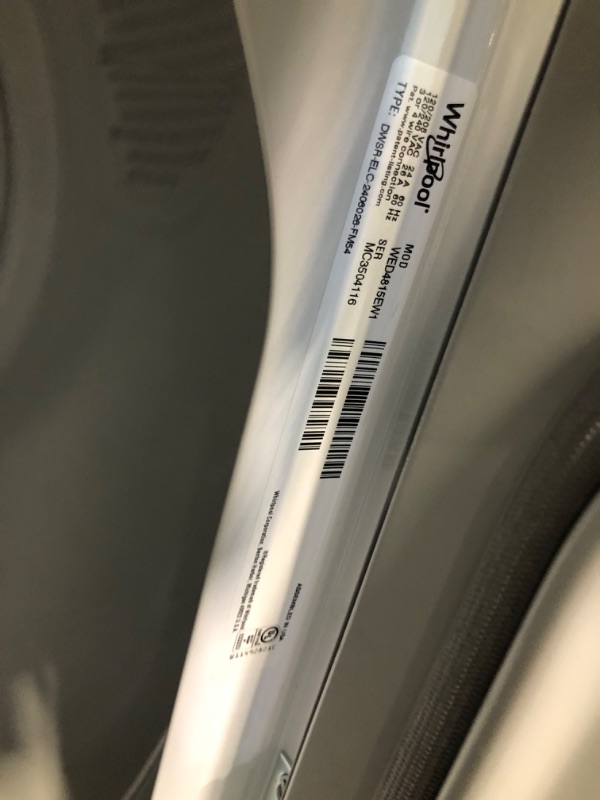 Photo 1 of Whirlpool 7-cu ft Electric Dryer (White)