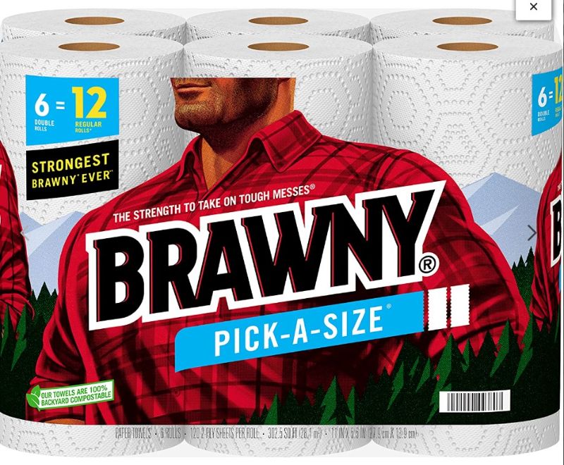 Photo 1 of Brawny® Pick-A-Size® Paper Towels, 6 Double Rolls (Pack of 1) White 1 Count 