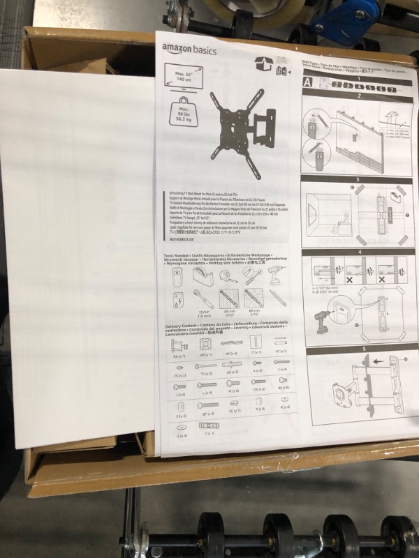 Photo 3 of Amazon Basics Articulating TV Wall Mount for 22-inch to 55-inch TVs & High-Speed HDMI Cable - 15 Feet (Latest Standard)