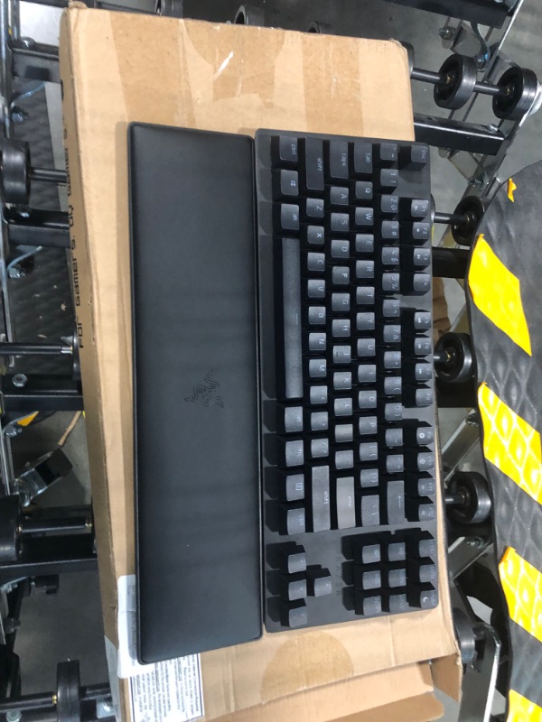 Photo 2 of Razer Huntsman V2 TKL Tenkeyless Gaming Keyboard: Fastest Clicky Optical Switches Gen2 w/ Sound Dampeners & 8000Hz Polling Rate - Detachable TypeC Cable, Classic Black (Renewed) Huntsman V2 TenKeyLess (TKL) Clicky Optical Switches