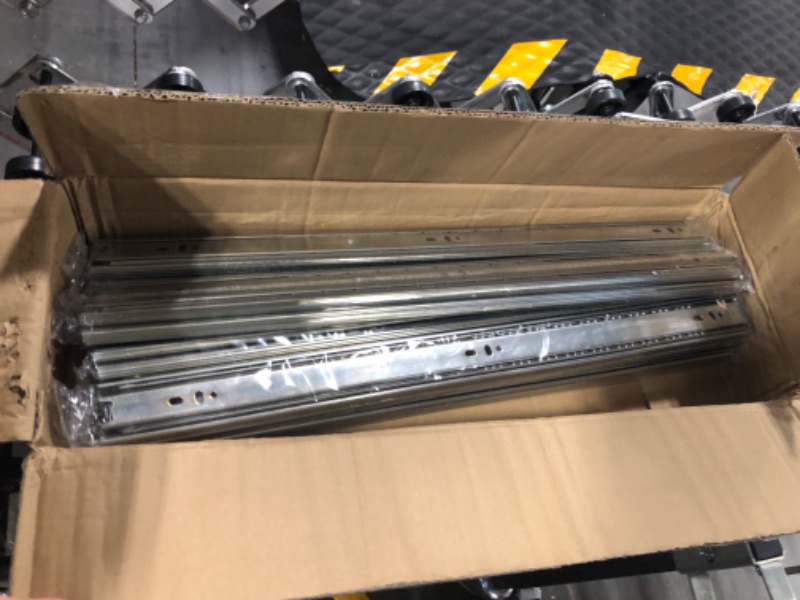 Photo 3 of 10 Pairs of 22 Inch Hardware 3-Section Full Extension Ball Bearing Side Mount Drawer Slides,100 LB Capacity Drawer Slide 22 Inch Zinc Plated