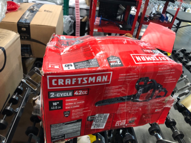 Photo 3 of CRAFTSMAN Gas Powered Chainsaw, 16-inch, 42cc, 2-Cycle (S165) 42cc - 16" (2020 Model) Chainsaw