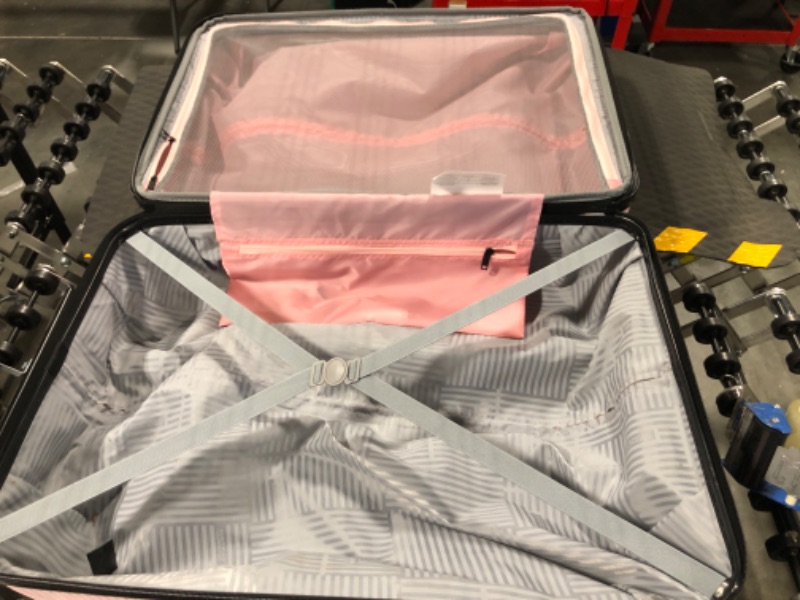 Photo 1 of American Tourister Stratum XLT Expandable Hardside Luggage with Spinner Wheels, Pink Blush, Checked-Large 28-Inch Checked-Large 28-Inch Pink Blush