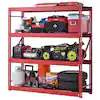 Photo 1 of 4-Tier Industrial Duty Steel Freestanding Garage Storage Shelving Unit in Red (77 in. W x 78 in. H x 24 in. D)