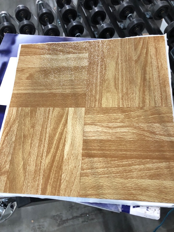 Photo 3 of 
Nexus Self Adhesive 12-Inch Vinyl Floor Tiles, 20 Tiles - 12" x 12", Oak Parquet Pattern - Peel & Stick, DIY Flooring for Kitchen, Dining Room