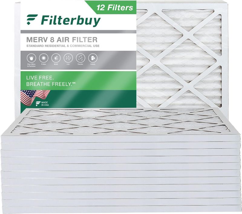 Photo 1 of 16x20x1 Air Filter MERV 8 Dust Defense (12-Pack), Pleated HVAC AC Furnace Air Filters Replacement 