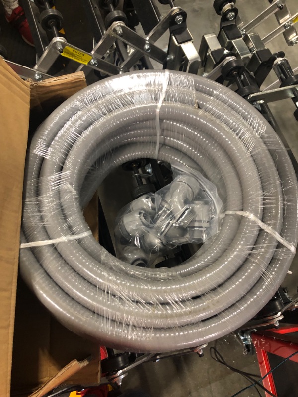 Photo 3 of 3/4inch 50ft Electrical Conduit Kit,with 5 Straight and 3 Angle Fittings Included,Flexible Non Metallic Liquid Tight Electrical Conduit(3/4" Dia, 50 Feet) 3/4IN,50FT