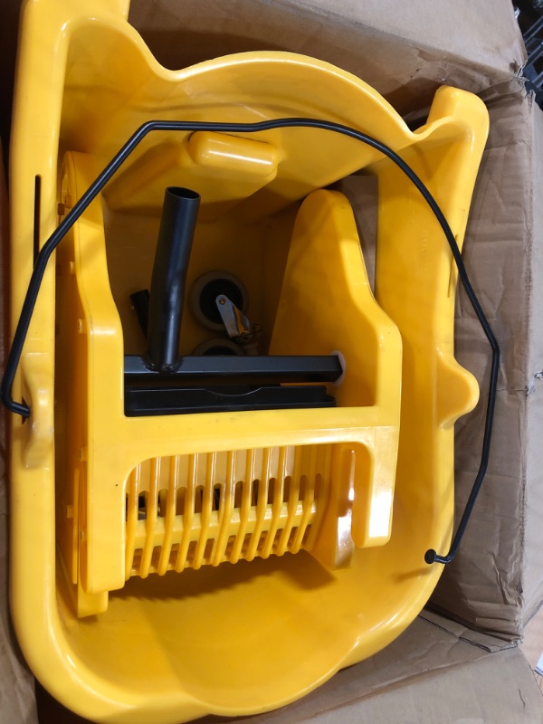 Photo 2 of AmazonCommercial Mop Bucket and Down Press Wringer Combo, 35-Quart, Yellow 35-Quart Down Press Wringer Combo
