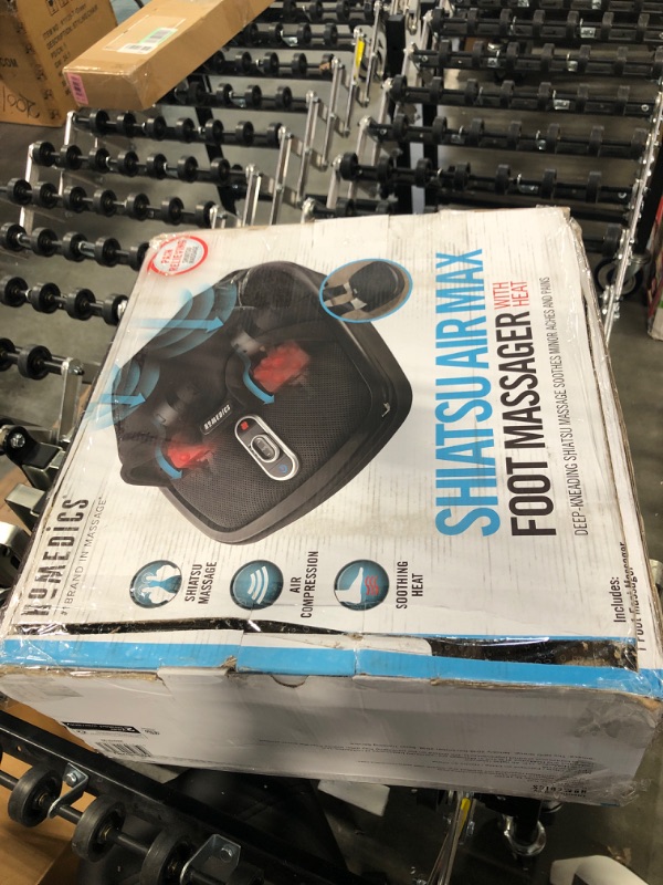 Photo 1 of Homedics Shiatsu Air Max Foot Massager with Heat Padded Two Massage Styles Adjustable Intensity, Black, 1 Count