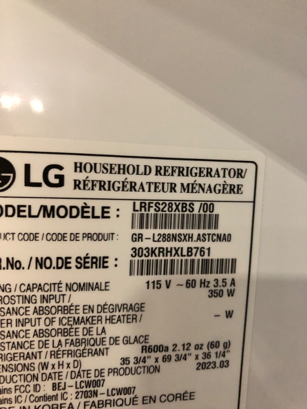 Photo 9 of LG 27.7-cu ft Smart French Door Refrigerator with Ice Maker (Fingerprint Resistant) ENERGY STAR