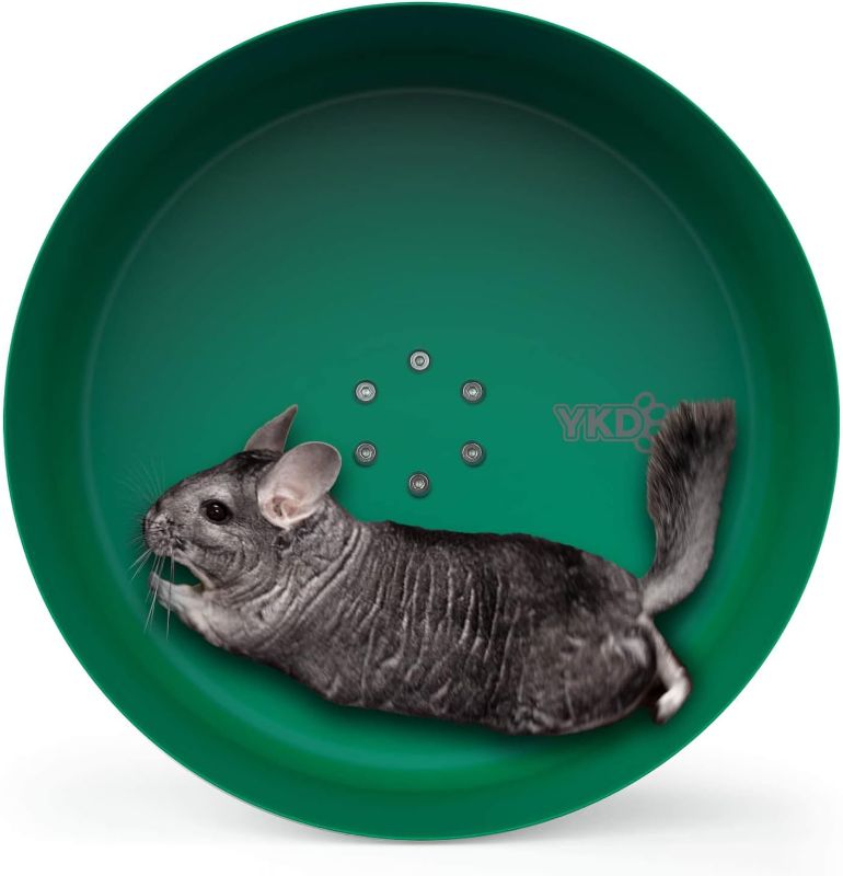 Photo 1 of 15" Aluminum Alloy Chinchilla Exercise Wheels - Large Small Animals Running Wheels for Chinchilla Syria Hamsters Fancy Rats Hedgehog Other Small Animals Green