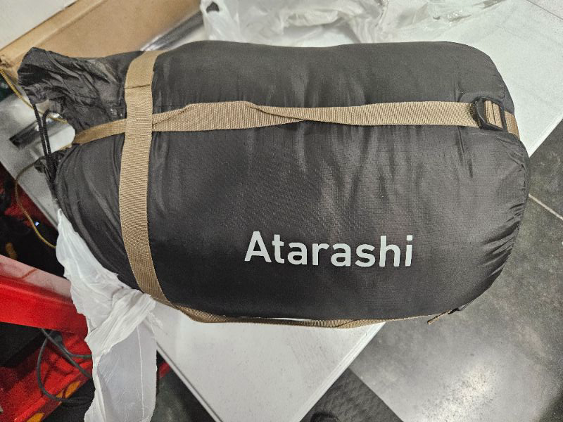 Photo 3 of Atarashi Camping Sleeping Bag- 4 Seasons for Adults, Light, Warm, Extra-Large with Compression Sack- Great for Hiking, Backpacking & Outdoor Adventures A1 Dark Grey/Regular(33''x87'')