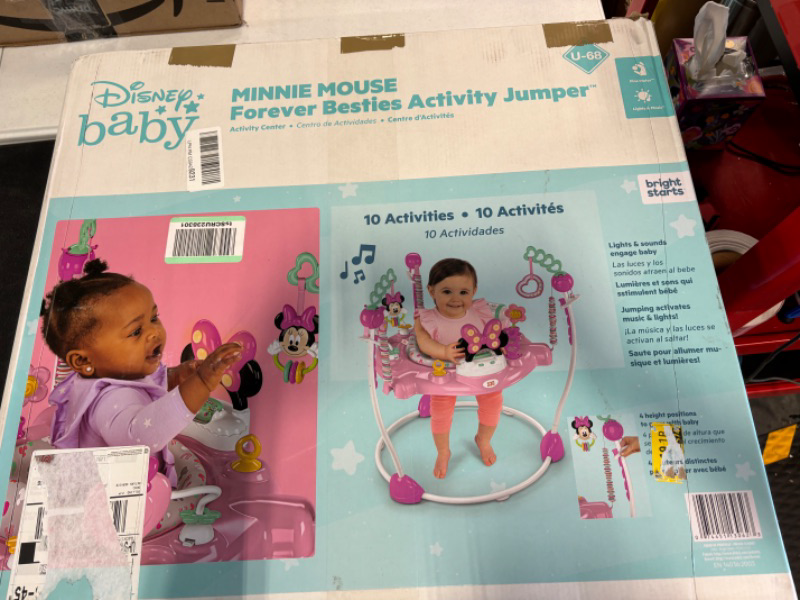 Photo 2 of Bright Starts Disney Baby Minnie Mouse Activity Jumper - Forever Besties with Lights and Melodies, 6 Months + Minnie Mouse Forever Besties