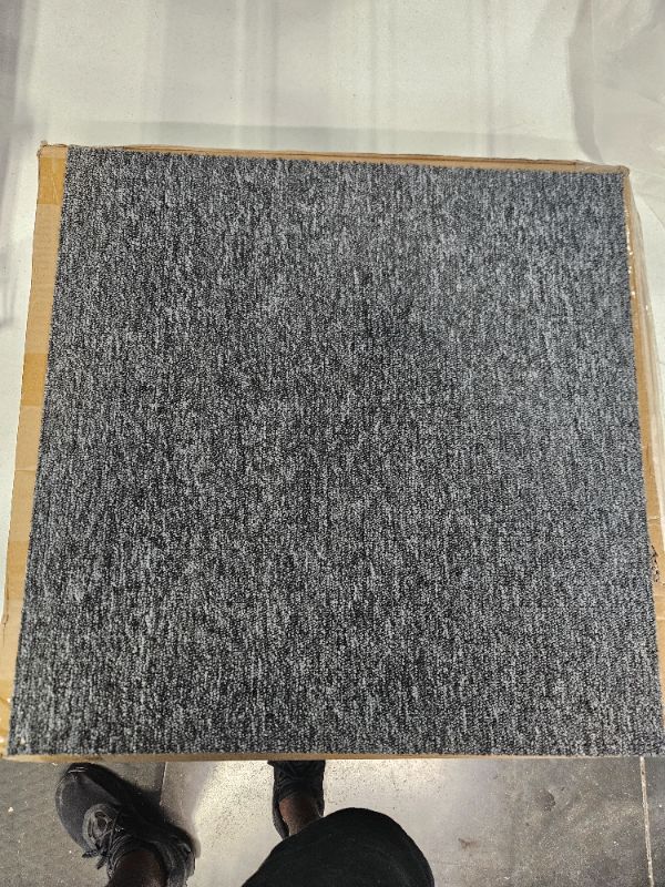 Photo 3 of AIWFL Carpet Tiles 20PCS Commercial Carpet Squares 20" x 20" Heavy Duty Carpet Floor Tiles with Adhesive Stickers Washable Carpet Tiles with Non-Slip Bitumen Backing for Home Office Hotel (Dark Grey)