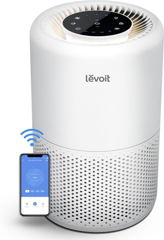 Photo 1 of LEVOIT Air Purifier for Home Bedroom, Smart WiFi Alexa Control, Covers up to 915 Sq.Foot, 3 in 1 Filter for Allergies, Removes Pollutants, Smoke, Dust, 24dB Quiet for Bedroom, Core 200S, White