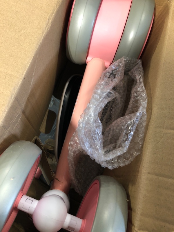 Photo 1 of 1 Year Old Girl Gifts for 10-24 Months, Best First Birthday Gift Baby Balance Bike,Kids Toy Toddler Children Walker No Pedal Infant 4 Wheels Bicycle Pink1