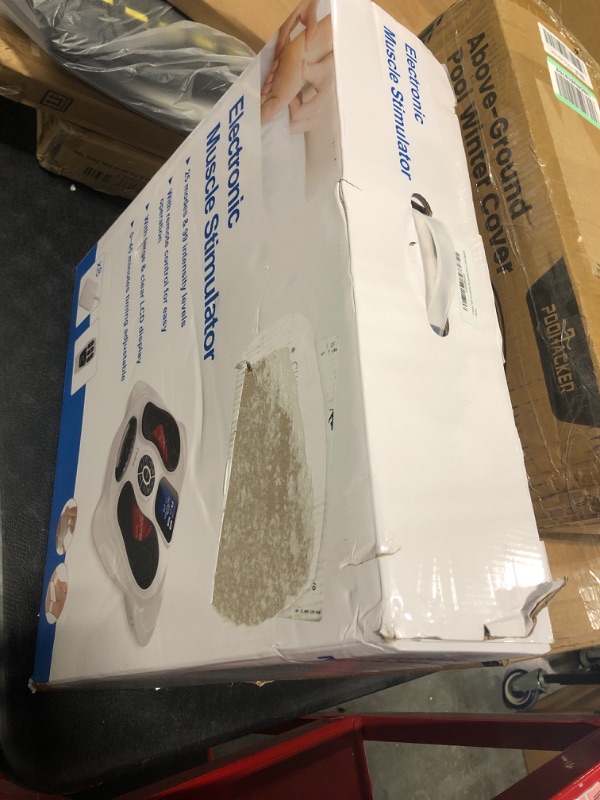Photo 1 of Foot Stimulator (FSA HSA Eligible) with EMS TENS for Pain Relief and Circulation, Electric Feet Legs Massagers Machine for Neuropathy and Plantar Fasciitis, Nerve Muscle Stimulator with Electrode Pads White