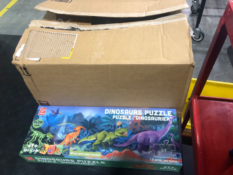 Photo 2 of Hape Dinosaurs Puzzle 1.5 Meter Long | 200 Pieces Colorful Giant Glow-in-The-Dark Jigsaw for Children 6+ Years