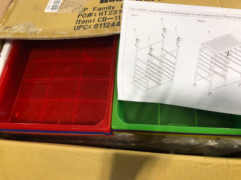 Photo 3 of Giantex 10 Drawer Rolling Storage Cart Scrapbook Paper Office School Organizer Turquoise, Orange, Green, Purple & Tomato