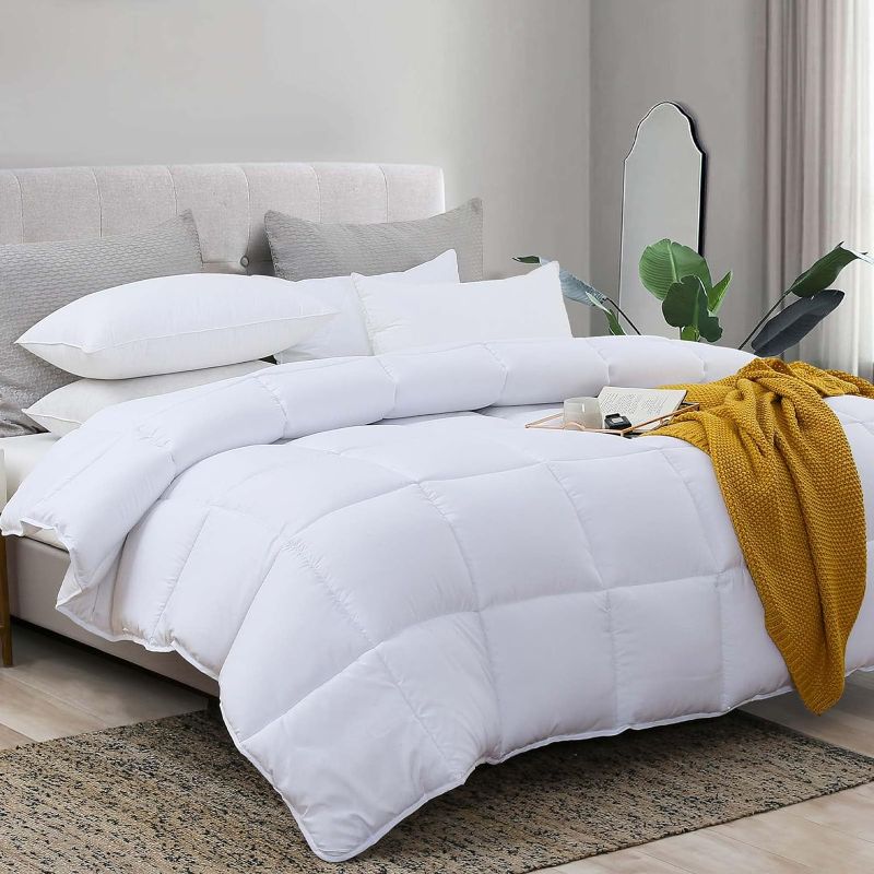 Photo 1 of  Down Alternative White Comforter King Size,All Season Microfiber Duvet Insert 