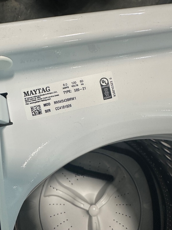 Photo 7 of Maytag 4.8-cu ft High Efficiency Impeller Top-Load Washer (White)