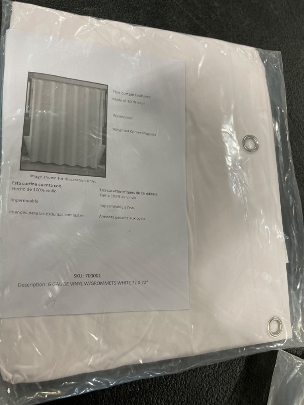 Photo 1 of 6 Gauge Vinyl w/ grommets Shower Curtain 72 X 72" White 2 pack
