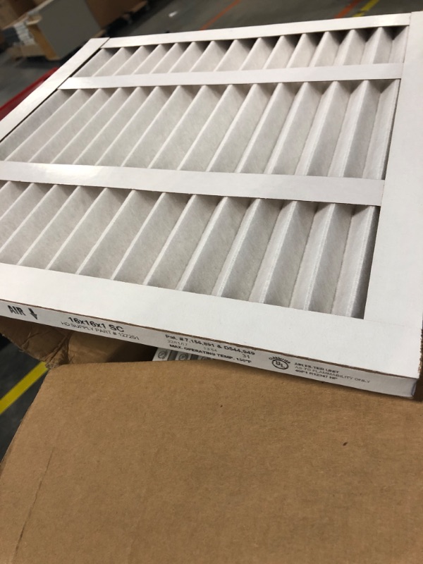 Photo 3 of 16x16x1" Pleated Air Filter Merv 8 Box Of 12
