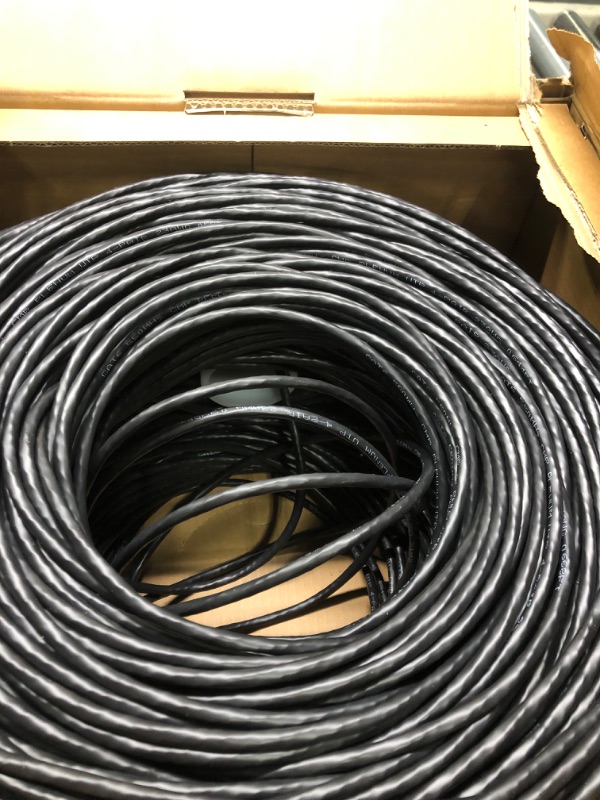 Photo 1 of CAT6 Plenum (CMP) Cable 1000FT | Network Analyzer Test Passed | 23AWG 4Pair, Solid 550MHz Network Cable 10Gigabit UTP, Available in Blue, White, Green, Gray, Black, Red & Yellow Color (Black)