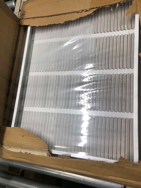 Photo 3 of 24"W x 18"H [Duct Opening Size] Steel Return Air Filter Grille (AGC Series) Removable Door, for 1-inch Filters, Vent Cover Grill, White, Outer Dimensions: 26 5/8"W X 20 5/8"H for 24x18 Opening Duct Opening Size: 24"x18"