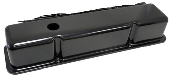 Photo 1 of 1958-86 Compatible/Replacement for CHEVY SMALL BLOCK 283-305-327-350-400 TALL STEEL VALVE COVERS - BLACK
